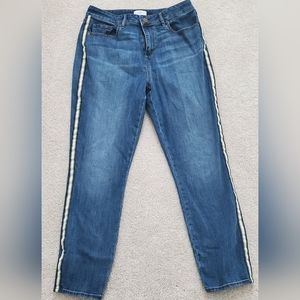 Loft Outlet High Rise Skinny Denim Jeans with Side Stripes (size 10)